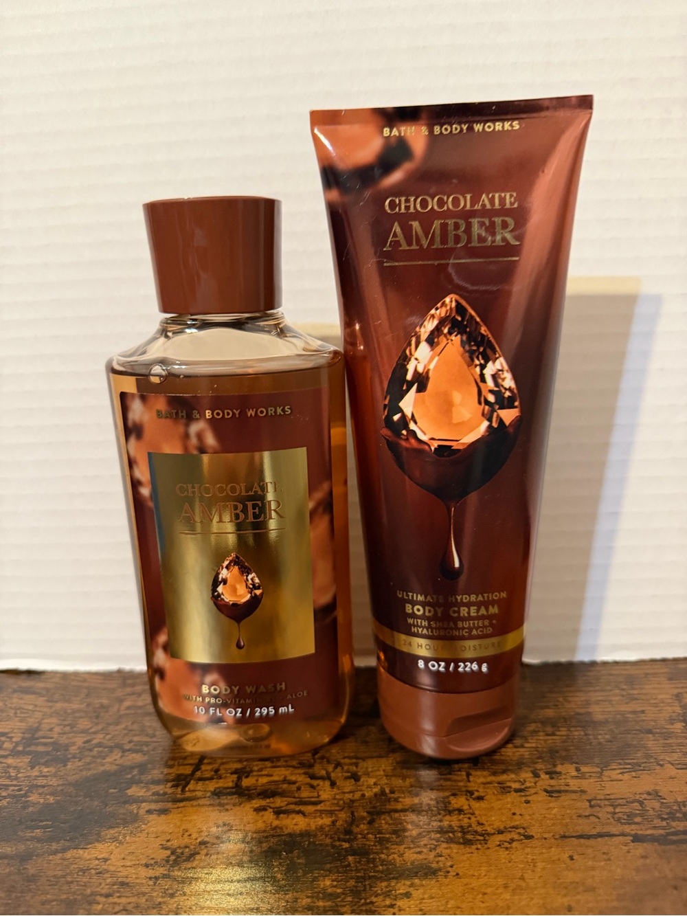 Bath & Body Works Chocolate Amber Body Wash & Cream New Vanilla Orchid